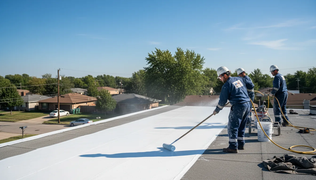 Commercial roof coating in Sadler, TX near me